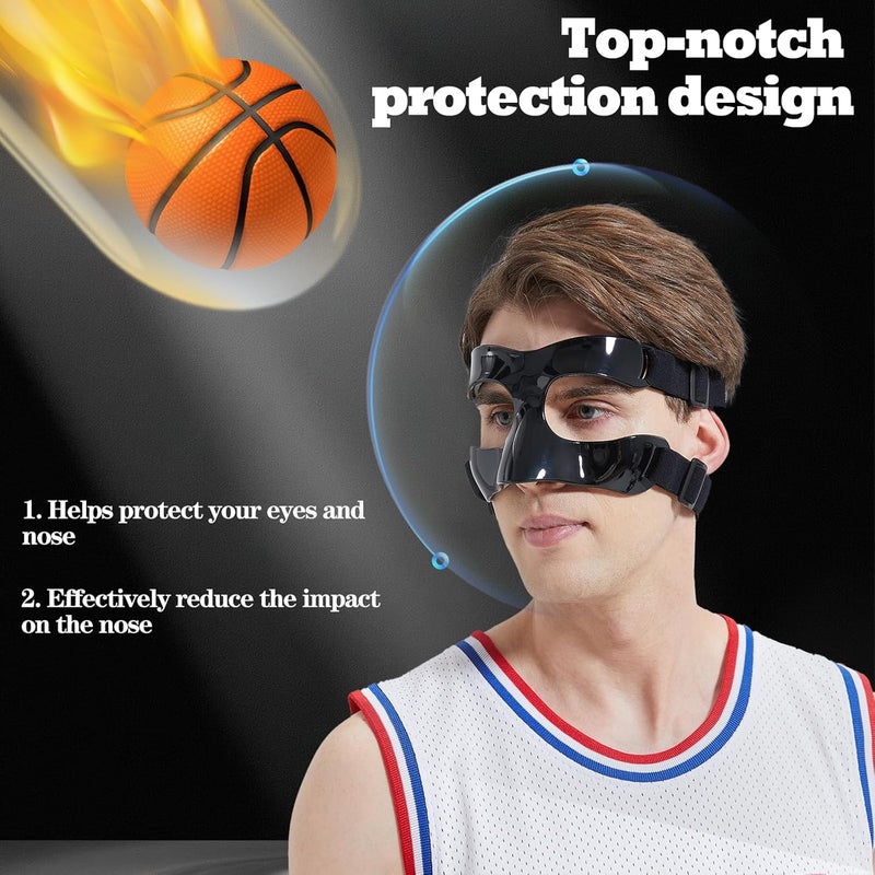 LENASETH Nose Guard for Broken Nose Adjustable Basketball Baseball Softball Face Guards Face Shield Masks for Adults and Teenagers Sports Training Nose Guard Protects Nose and Face from Injury - Image 2